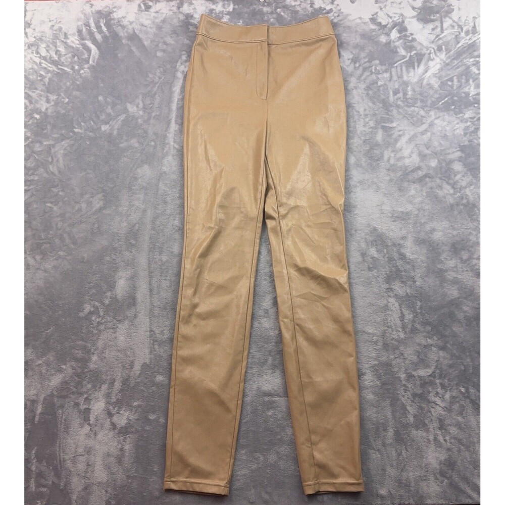 Aritzia Babaton Pants Womens Size 6 Tan Vegan Faux Leather High Rise